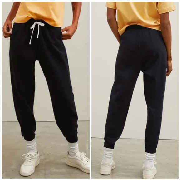 Everlane Pants - Everlane Womens The Track Jogger Sweatpants XXS Black Organic Cotton NWT